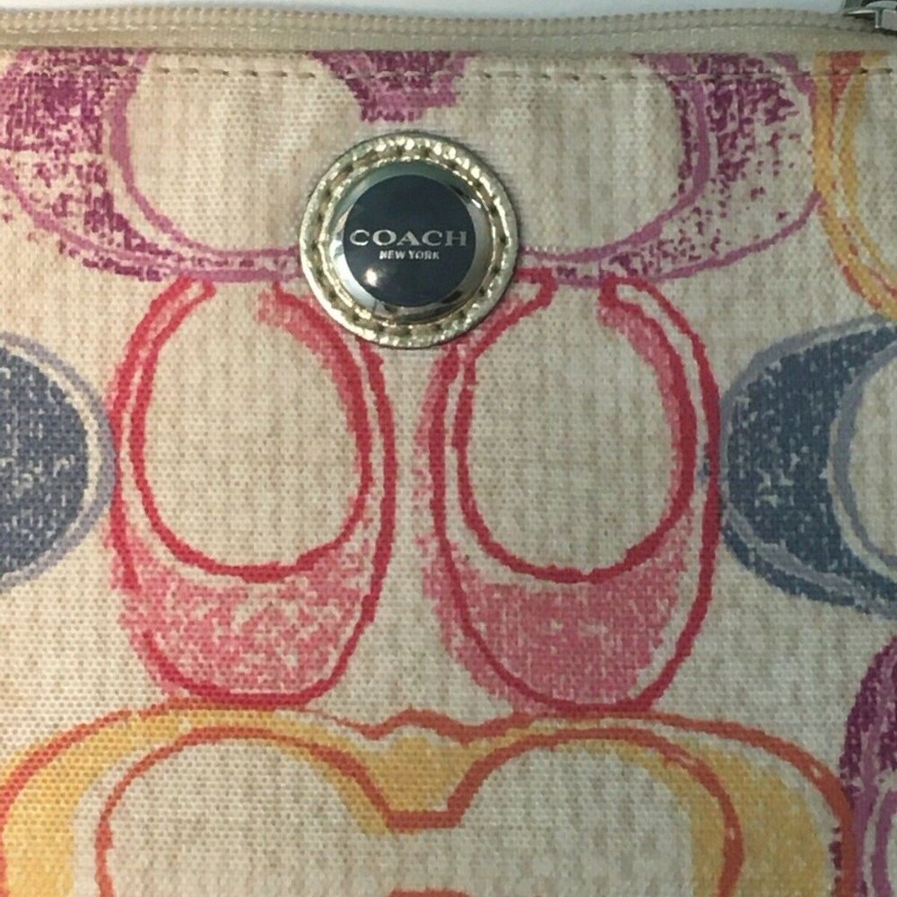 🎭 Coach F40422 Hampton Signature Scribble Wristlet Wallet Clutch Pouch - Picture 6 of 9